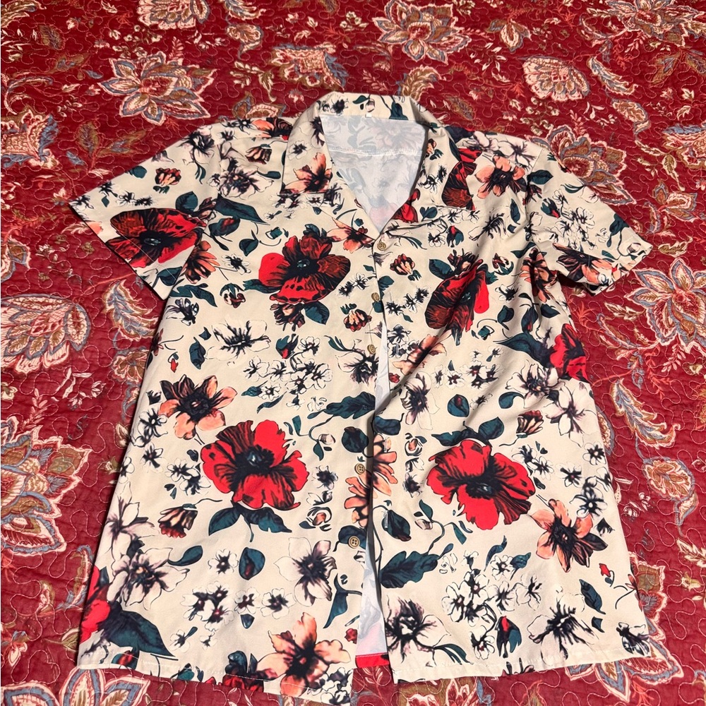 Floral Print Men's Shirt